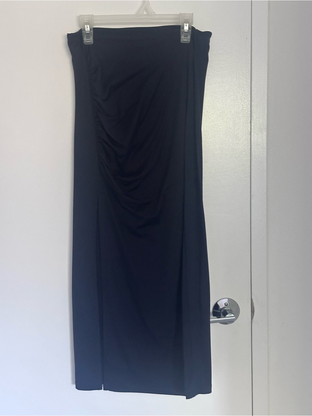 Susana Monaco Blue Strapless skirt with Front Ruching L NWT